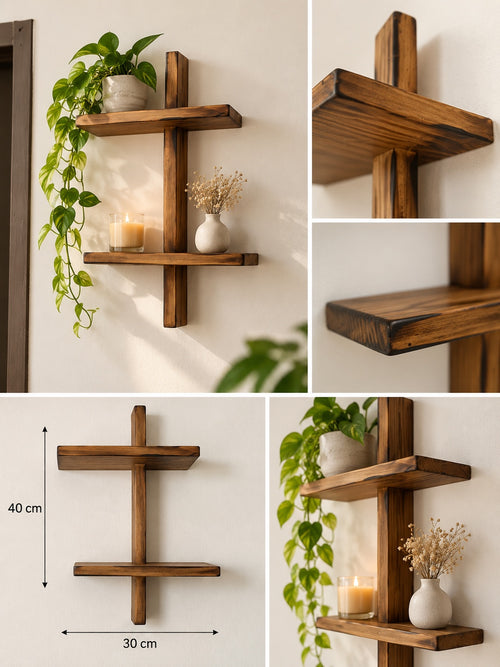 Étagère murale décorative en bois - détails et dimensions