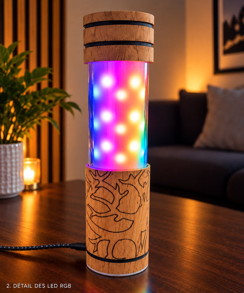 NOVA RGB LUMÉA, lampe décorative en bois avec éclairage multicolore